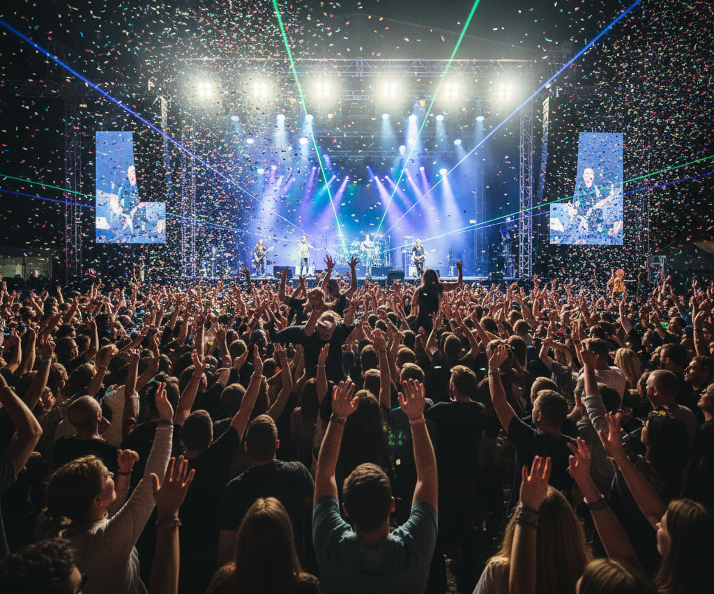 A high-energy party at a concert