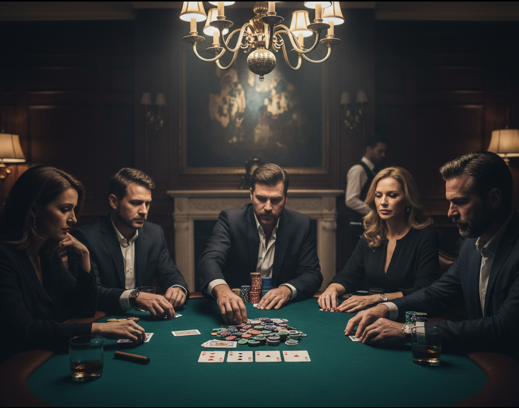 People playing poker at a table