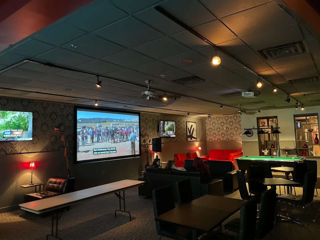 The stylish, clubby interior of The Fahrenheit Lounge